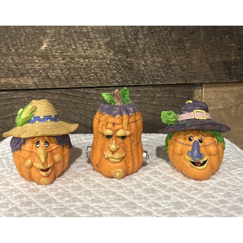 VTG HALLOWEEN PUMPKIN LOT Of 3 1997 "By Shining Bright"‎